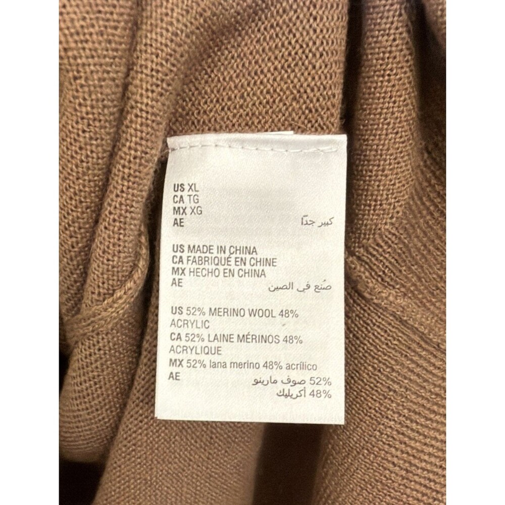 NWT Club Room Men's Solid V Neck Merino Wool Blend Fawn Sweater XL Preppy $75 - Picture 16 of 16